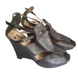 FarylRobin for Anthropologie peep toes cut out wedge heels sandals